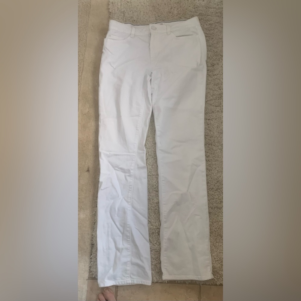 White classic boot cut pants